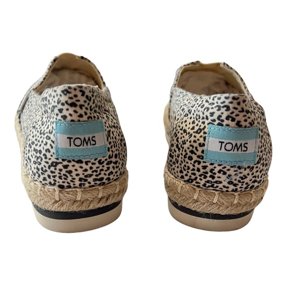TOMS Alpargata Rope Platform Slip On Black Cream Leopard Print Women's Size 7.5 - Picture 6 of 9